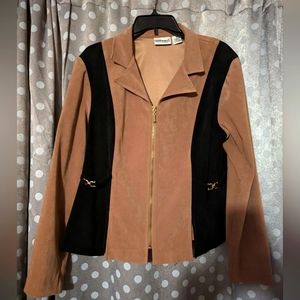 FASHION BUG Faux Suede Buttery Soft Full Zip Jacket 16